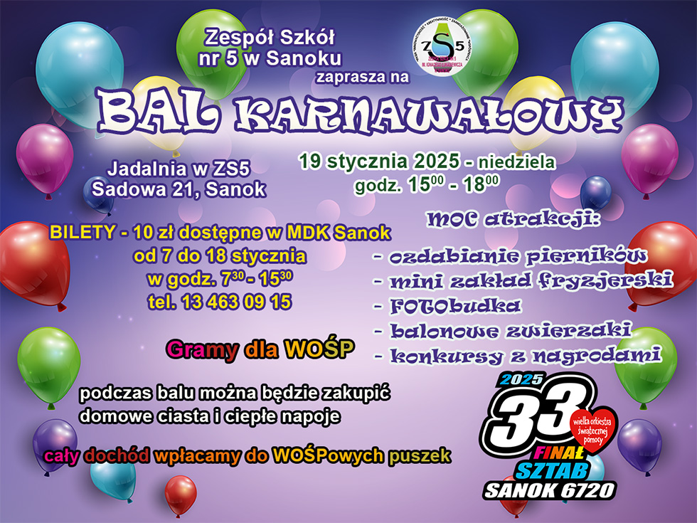 Plakat bal karnawałowy - informacje