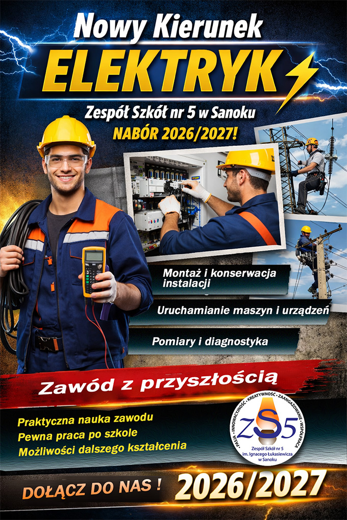 Elektryk 2026  - grafika naboru na kierunek elektryk