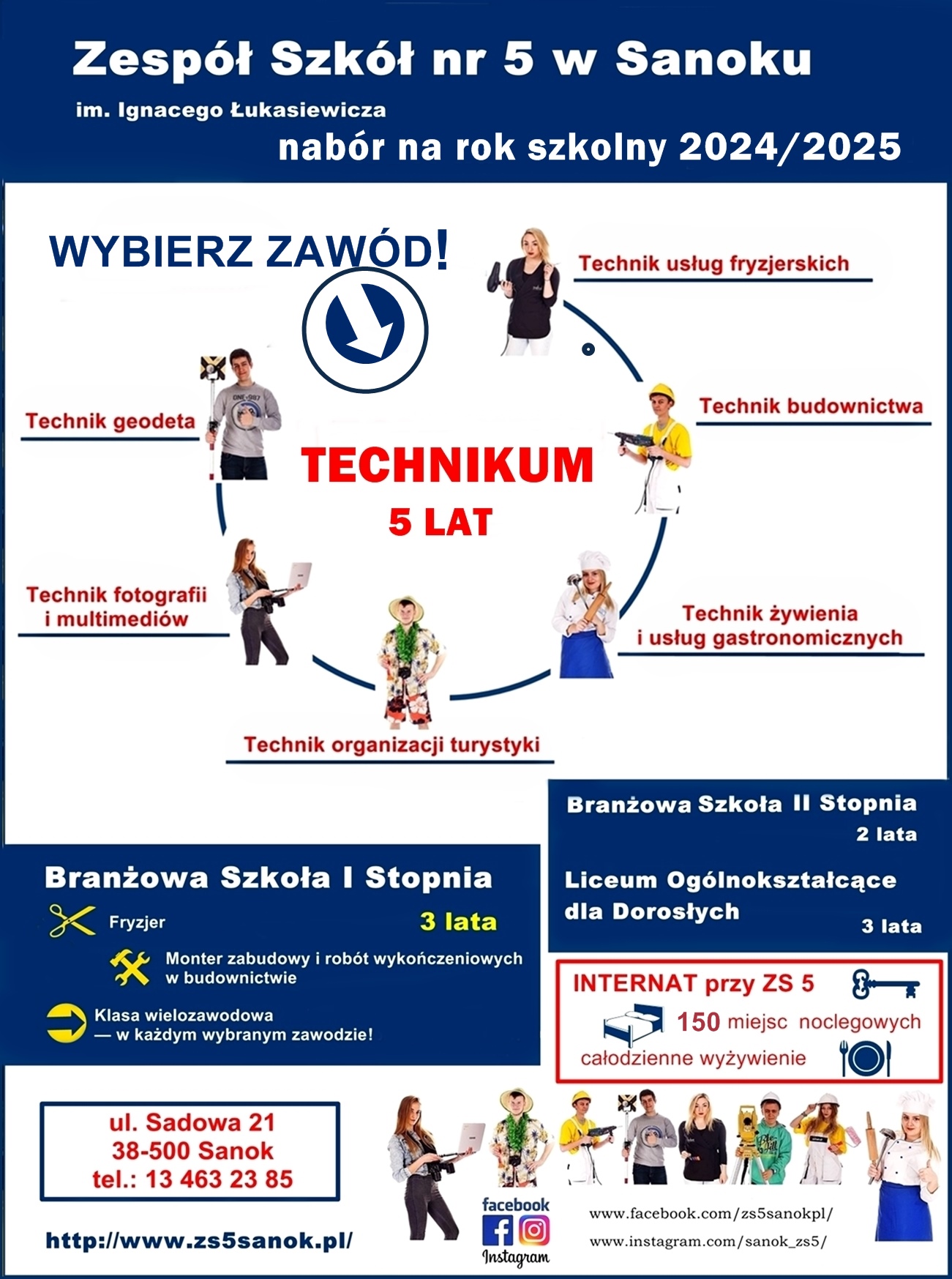 Ulotka z informacjami o naborze do szkoły na rok 2024/25