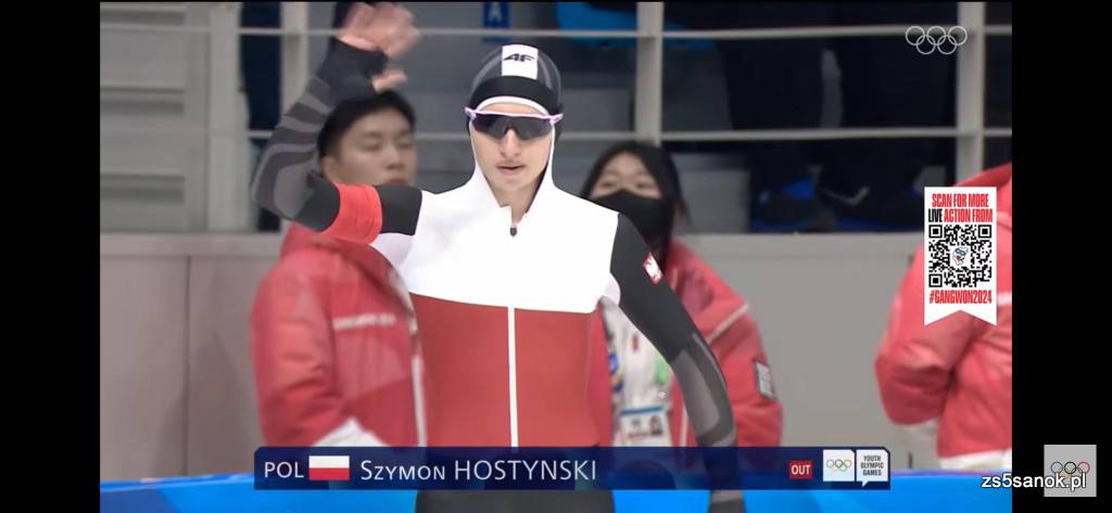 Szymon Hostyński, uczeń klasy 3 TZ, panczenista